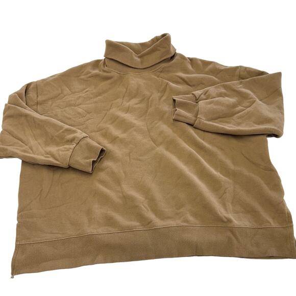 Native Youth Sweater Small Brown Tan Turtleneck Sweatshirt Cotton - Picture 1 of 8